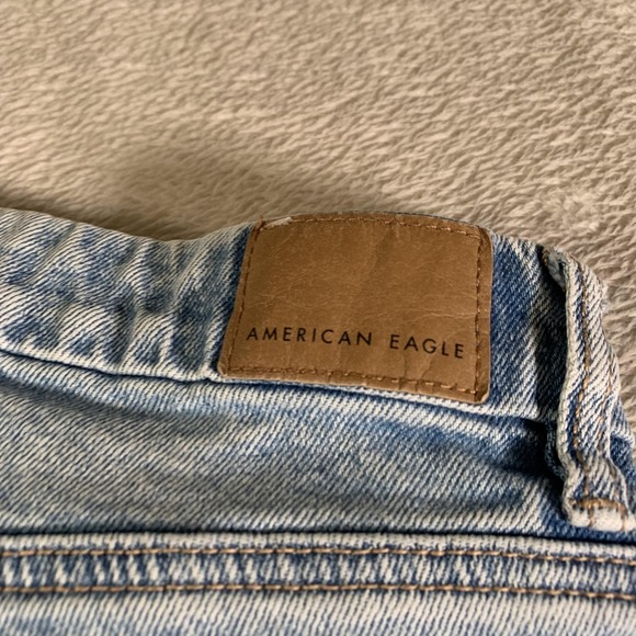 American Eagle Curvy 90s Straight Jeans Womens 0 Light Wash High Rise Distressed - Picture 15 of 15